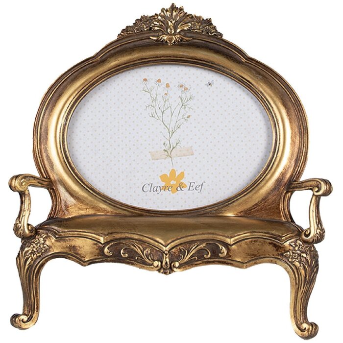 Clayre & Eef 2F1043 Rama foto 26x5x28 cm / 18x13 cm Culoare aurie
