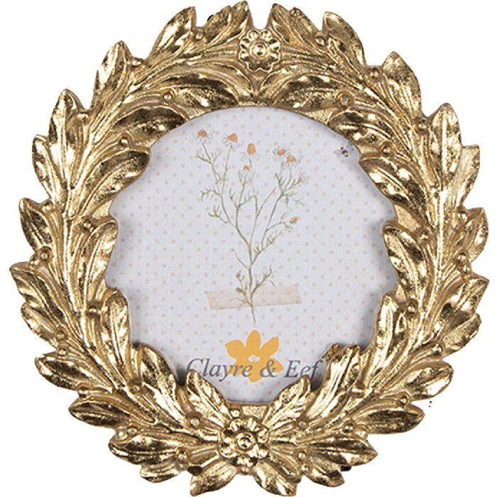 Clayre & Eef 2F1051 Fotorahmen 11x2x11 cm Ø 8 cm Goldfarbig