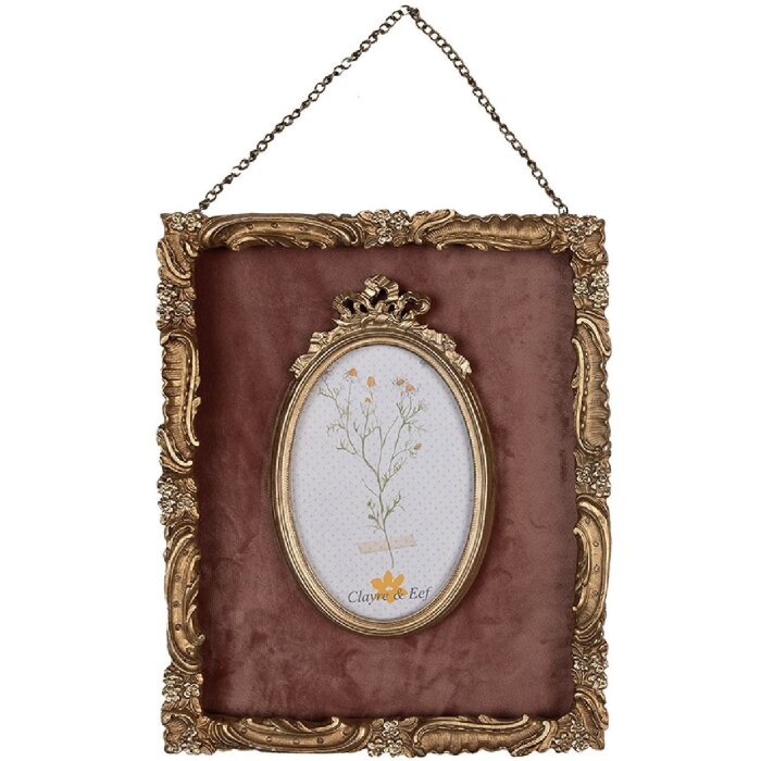 Clayre & Eef 2F1052 Rama foto 23x3x28 cm / 10x15 cm Culoare aurie