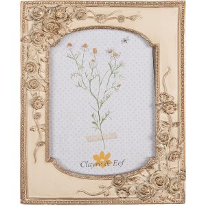 Clayre & Eef 2F1058 Fotorahmen 18x3x23 cm 13x18 cm Beige Goldfarbig