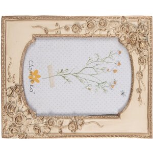 Clayre & Eef 2F1058 Fotorahmen 18x3x23 cm 13x18 cm Beige Goldfarbig