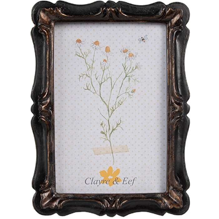 Clayre & Eef 2F1067 Cadru foto 14x2x19 cm / 10x15 cm Negru Maro