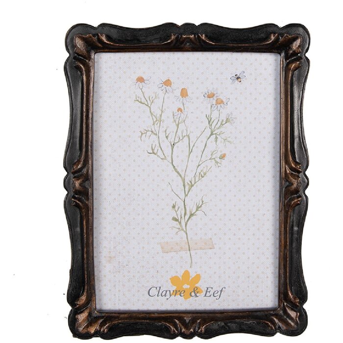 Clayre & Eef 2F1068 Fotorahmen 16x2x21 cm 13x18 cm Schwarz Braun