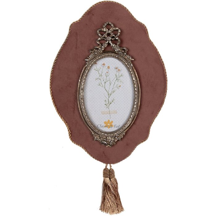 Clayre & Eef 2F1083 Fotorahmen 22x2x31 cm / 10x15 cm Rosa Goldfarbig