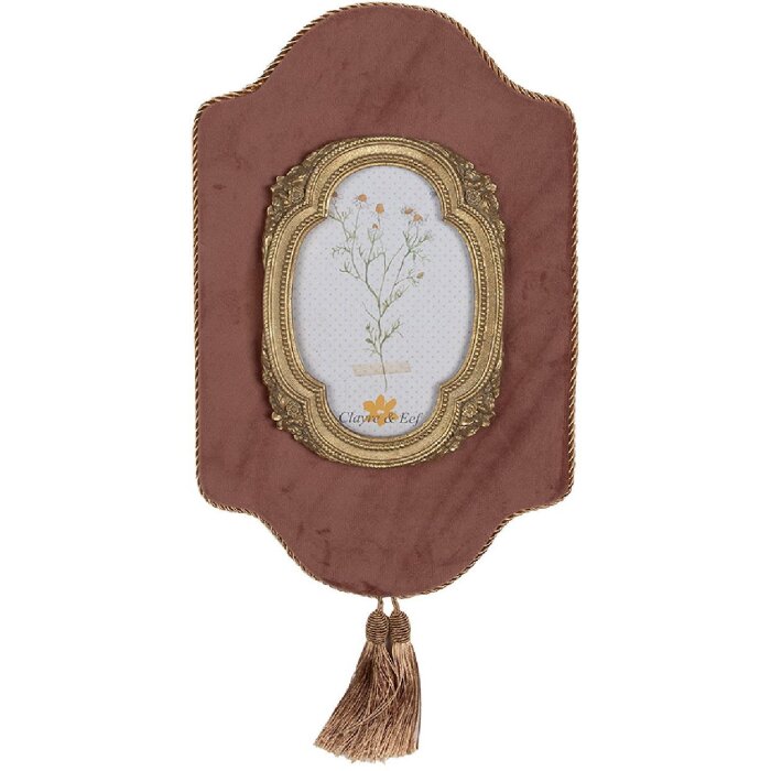 Clayre & Eef 2F1084 Fotorahmen 21x32 cm 10x15 cm Rosa Goldfarbig