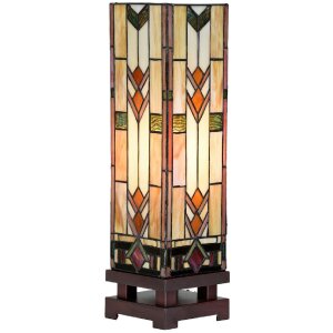 LumiLamp 5LL-6353 Tiffany Tischlampe Beige 15x15x54 cm...