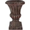 Vază decorativă cu plante Clayre & Eef, 40x40x52 cm, maro, stil baroc