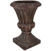 Vază decorativă cu plante Clayre & Eef, 40x40x52 cm, maro, stil baroc