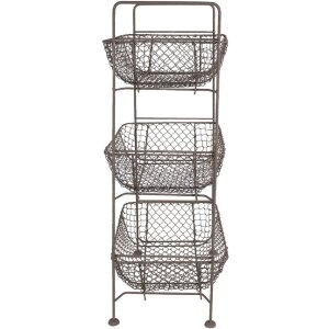 Clayre & Eef 5Y1192 Eisenregal mit Körben...