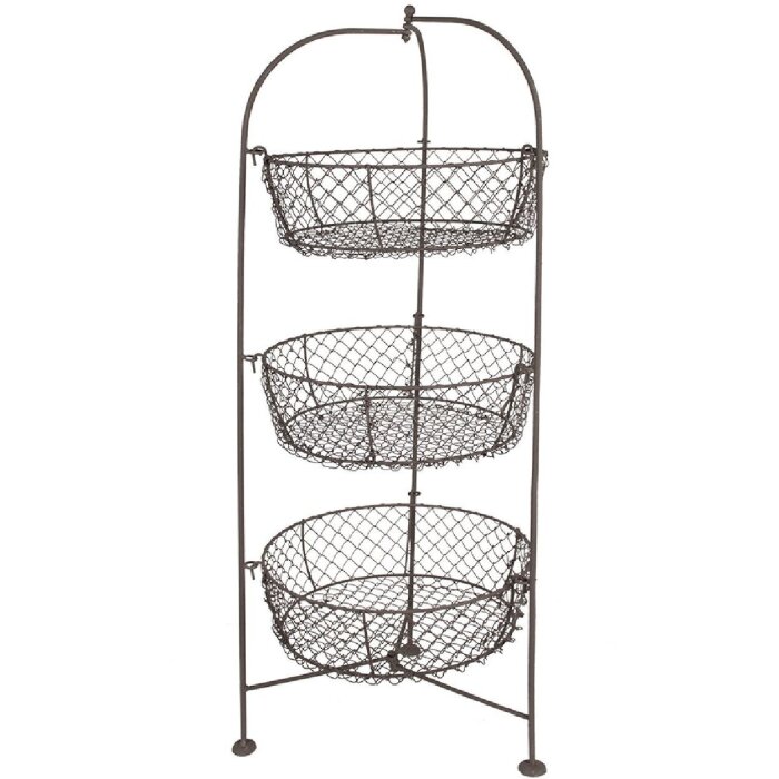 Regal din fier Clayre & Eef cu 3 cămișe maro, stil industrial 31x80 cm