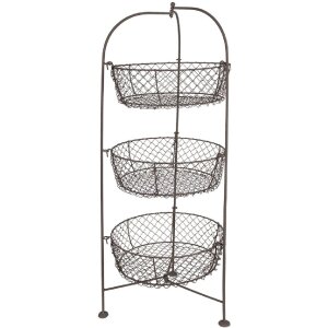 Clayre & Eef 5Y1193 Eisenregal mit Körben Braun...