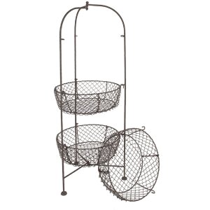 Regal din fier Clayre & Eef cu 3 cămișe maro, stil...