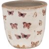 Clayre & Eef 6CE1661S Dekoration Blumentopf Beige Rosa Ø 13x12 cm