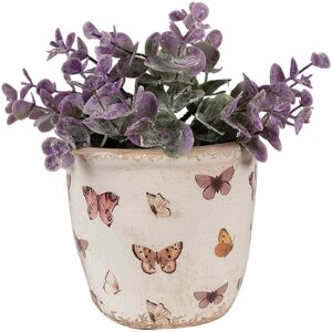 Clayre & Eef 6CE1661XS Dekoration Blumentopf Beige Rosa Ø 11x10 cm