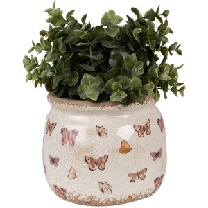 Vază de flori Clayre & Eef Ø 16x13 cm Beige Rosa