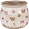 Vază de flori Clayre & Eef Ø 16x13 cm Beige Rosa