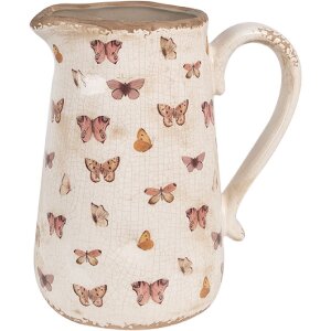 Clayre & Eef 6CE1663L Dekoration Kanne Beige Rosa...