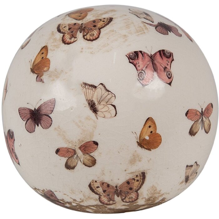 Clayre & Eef 6CE1666M Dekoration Kugel Beige Rosa Ø 10x10 cm