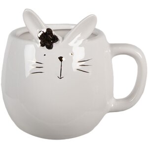 Clayre & Eef 6CE1677 Becher Weiß 13x10x11 cm...