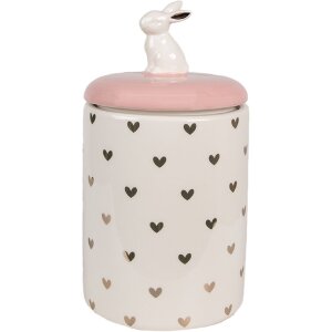 Clayre & Eef 6CE1680 Vorratstopf Rosa Weiß...