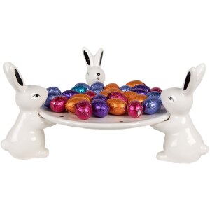 Clayre & Eef 6CE1692 Schale 24x23x12 cm Weiß Schwarz