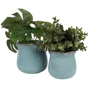 Vază pentru plante Clayre & Eef Ø 12x12 cm Albastru antic