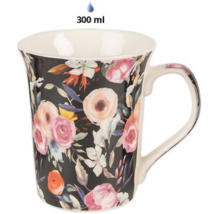 Clayre & Eef 6CEMS0048 Set 4 căni albastru roz 300ml 12x8x10cm Porțelan