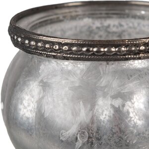 Clayre & Eef 6GL4379 Teelichthalter Silberfarbig 9x6 cm