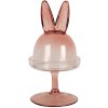 Cloșcă de sticlă roz cu urechi de iepure, Ø 12x23 cm