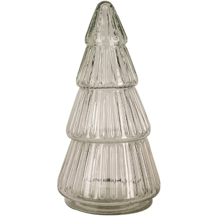 Sticlă de depozitare Clayre & Eef transparentă 11x21 cm, design brad