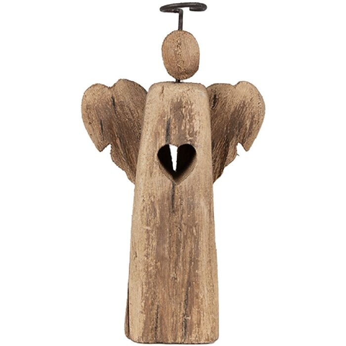 Clayre & Eef 6H2342 Weihnachtsdeko Engel Braun 13x5x22 cm