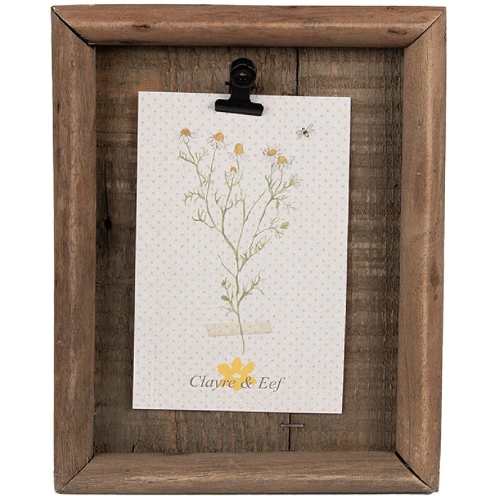 Clayre & Eef 6H2358 Cadru foto cu clemă maro 16x3x21 cm