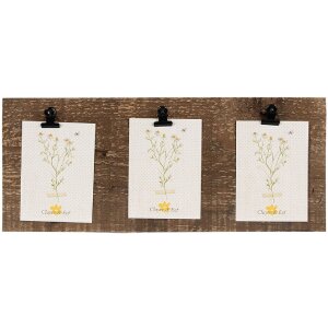 Clayre & Eef 6H2361 Cadru foto 3 cleme 36x3x15 cm în maro