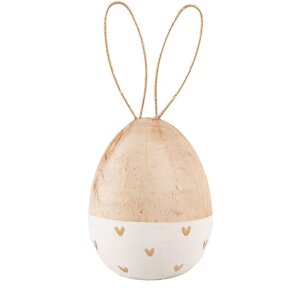 Iepuraș decorativ din lemn maro Ø 6x14 cm, stil casă de țară