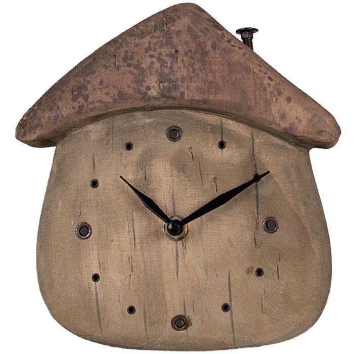 Clayre & Eef 6KL0819 Tischuhr Braun 18x5x19 cm 1xAA Batterie