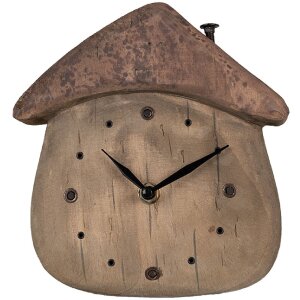 Clayre & Eef 6KL0819 Tischuhr Braun 18x5x19 cm 1xAA Batterie