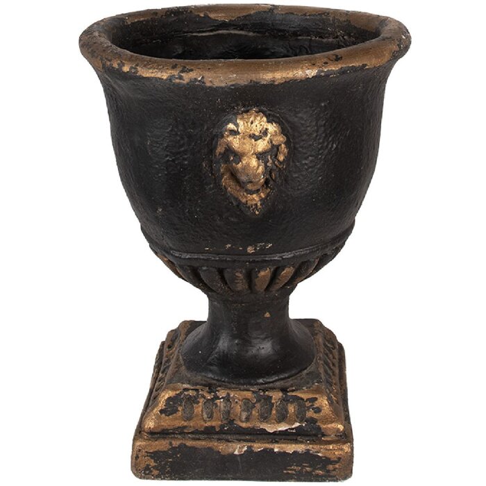 Vază florală Clayre & Eef, stil baroc, maro-negru, Ø33x42 cm