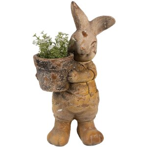 Vază decorativă în formă de iepure Clayre & Eef, maro, 23x18x41 cm