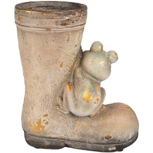 Clayre & Eef 6MG0036 Blumentopf Deko 26x15x30 cm Braun Vintage-Look