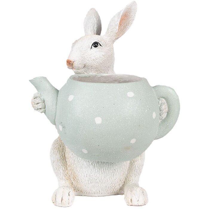 Clayre & Eef 6PR3999 Iepure decorativ bej verde 17x17x23 cm Stil rustic