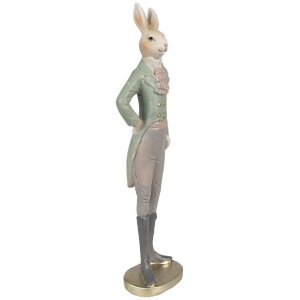 Clayre & Eef 6PR4010 Iepure decorativ bej verde 11x8x40 cm stil țară