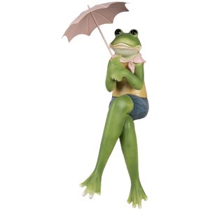 Clayre & Eef 6PR4019 Deko-Frosch Grün 23x18x42 cm