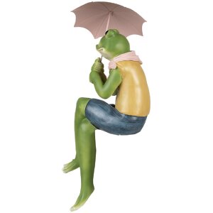 Figurină de decor frosch verde Clayre & Eef 23x18x42 cm