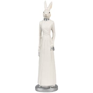 Clayre & Eef 6PR4045 Deko-Kaninchen Weiß 5x5x20...