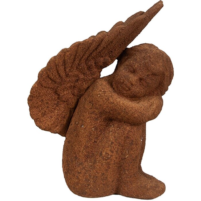 Angel decorativ Clayre & Eef brun 11x7x15 cm, stil landhaus