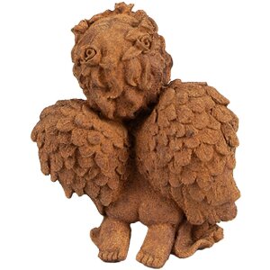 Engel decorativ Clayre & Eef, stil landhaus, maro, 9x7x11 cm