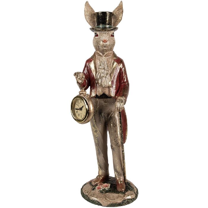 Clayre & Eef 6PR4084 Iepure decorativ aur alb 13x12x39 cm