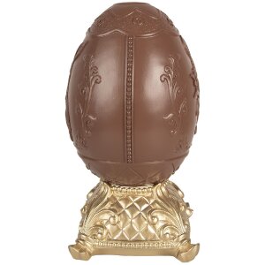 Clayre & Eef 6PR4105 Ou decorativ Brown Gold Rabbit Relief 14x14x25 cm