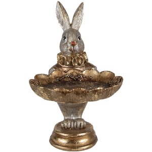 Clayre & Eef 6PR4114 Schale Kaninchen 11x9x15 cm Goldfarbig