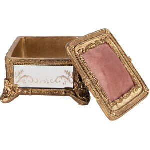 Coș de bijuterii Clayre & Eef auriu, 12x12x7 cm, design clasic